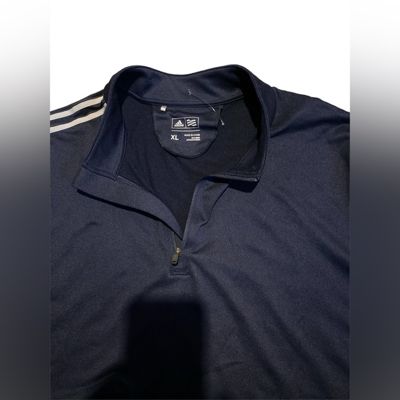 Adidas Men’s Pullover long Sleeve Shirt Half Zip Navy White size XL NWOT - Picture 3 of 3